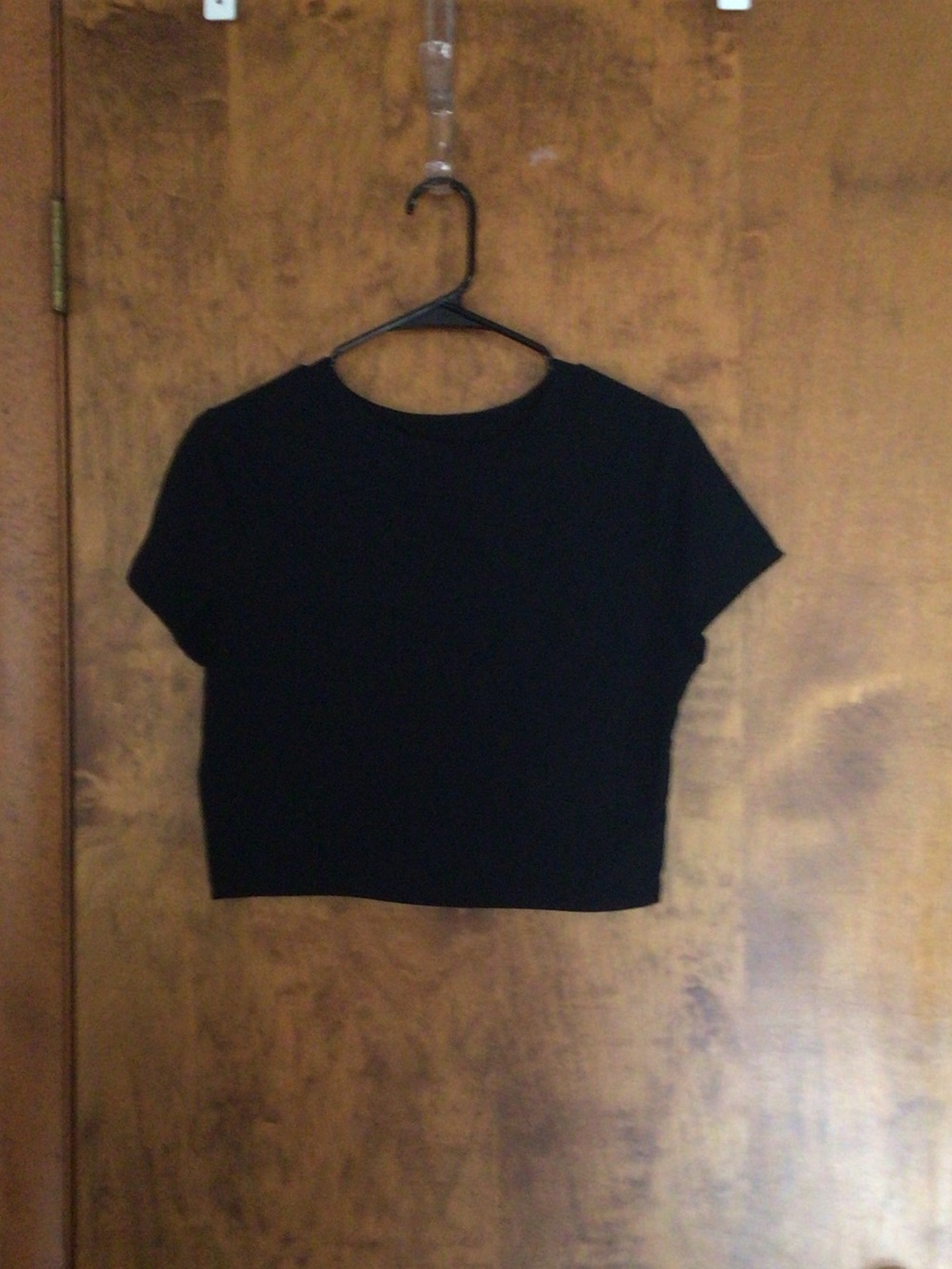 wild fable Black Cropped Crewneck Top